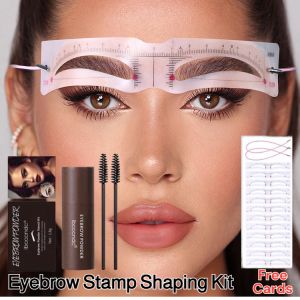 【Ship From Local】Eyebrow Stamp Shaping Kit Eyebrow Powder Eyebrow Card Set Waterproof Make Up Brow Stamp And Stencil Kit Eyebrow Shaper Brow Powder Stamp