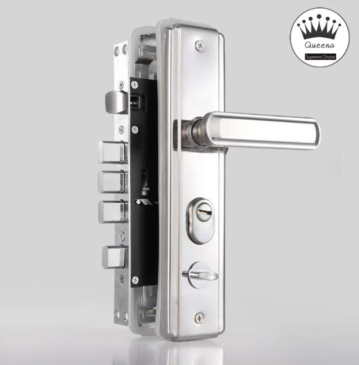 4 Latch Main Doorknobs Doors Lock Set Sus304 Stainless Steel Panel