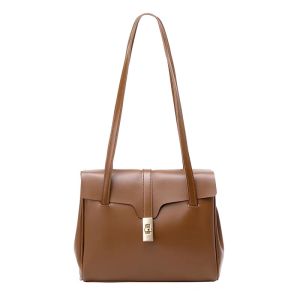 IELGY tote bag womens soft leather large capacity fashion retro flip commuter bag