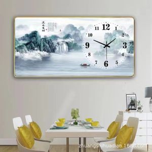 FENGHONGTAO | Elegant Crystal Clock Picture Living Room Wall Art
