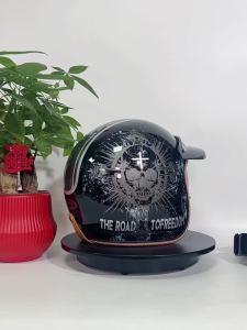 New Retro Half Helmet Motorcycle Helmet Winter Three-Quarters Mens Cruise American Retro Helmet Three-Quarters