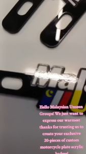 WECAST MALAYSIAN UNSEEN GROUPS MOTORCYCLE PLATE ACRYLIC BADGE 3MM ACRYLIC BASED AND LAMINATED PRINT DESIGN STICKER