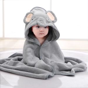 Large Size Animal Hooded Bath Towel & Soft Beach Swimming Washcloth for Kids