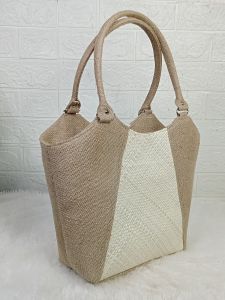 Tas Tote Wanita Anyaman Pandan Goni Polos Hitam