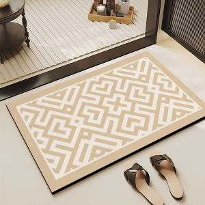 Quick Dry Bathroom Mat Anti Slip Entrance Door Mat Home Use Toilet Floor Rug Water Absorbent Modern Simple Style Square Carpet