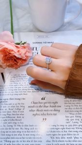 Nhẫn HALO bạc Thụy Sỹ  925  đinh đá Moissanite 7.0ly - Trang sức bạc chính hãng RH000934_ROWLER