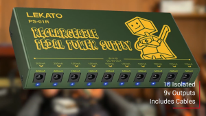 LEKATO Guitar Effect Pedal Power Supply 10 Isolated DC Outputs & 10000mAh Battery Pedal Power Supply