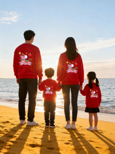 Family Matching Loose Fleece Hoodies for Winter and Autumn
