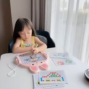 Magnetic Drawing Board for Kids  Magnetic Doodle Board with Beads Magnetic Dot Art Toddler Educational Montessori Toy