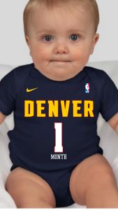 Baby Monthly Onesies - Basketball Jersey -  DnvrNggets