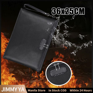 Fireproof Document Bag with Lock Waterproof File Bag for Letter Document Cash Passport Storage 36x25cm