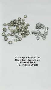 Mata Ayam Eyelet 6 mm Nikel Silver Harga Per Pack isi 50 pcs