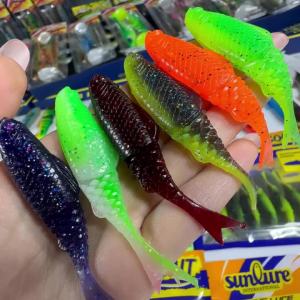 PROBEROS 30 Chiếc Dĩa Đuôi Mềm Swimbait Silicone Shad Mồi 3D Vảy Cá Nhựa Mềm Dụ Cho Bass Nước Mặn Câu Cá