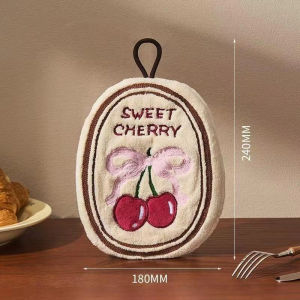 Cute Hanging Hand Towel Absorbent Thickened Kitchen Rag Bathrooms Towel High Appearance Coral Velvet Hand Towel Home Daily Use