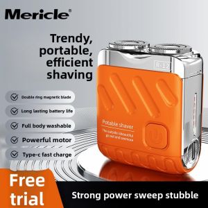 MONLEYTA | Portable Electric Shaver For Men German Precision New 2025 Gift For Boyfriend No Black Points Left Miniature Double Blade Head