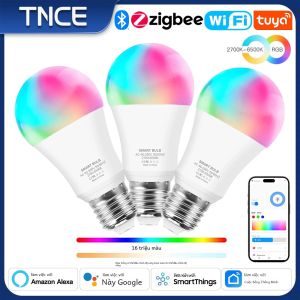 Bóng Đèn LED Thông Minh TNCE Tuya E27 Có Thể Điều Chỉnh Độ Sáng 2700-6500K RGB Tương Thích Với WiFi Zigbee Bluetooth Điều Khiển Qua Ứng Dụng Smart Life Tương Thích Với Alexa Và Google Home