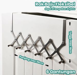 Gantungan baju Belakang Pintu hook 6 Portabel Rak Gantung Kamar Mandi Super Murah
