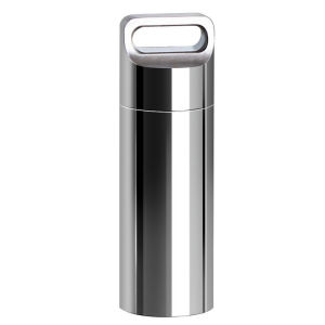 Pill Storage Box Mini Medicine Boxes Camping Firstaid Pendant Pendants Keychain Pill Case Waterproof Stainless Steel Portable