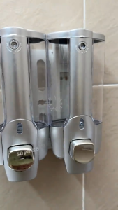 LOVIDA Malaysia Single Double Head Liquid Soap Dispenser Wall-mounted Bathroom Liquid Container 350ml Soap Shampoo Box Sanitizer Dispenser Lotion Liquid Pump 21