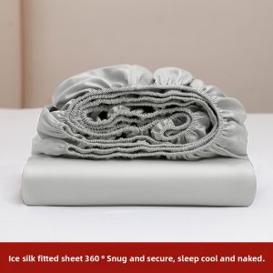 KAMONI | Cool Ice Silk Pure Color Bed Sheet Set