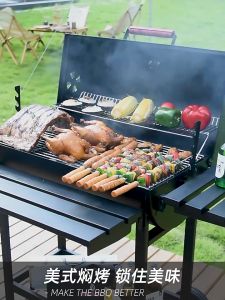griller outdoor grill bbq grill with stand barbecue grill Charcoal Stove BBQ Griller Cooking Oven Thermometer Portable Barbecue Grills