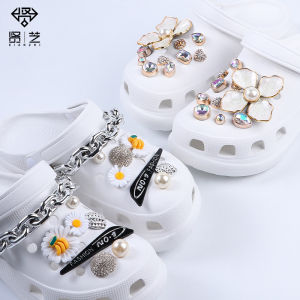 Crocs Jibbitz Charm Giày Khóa Hoa Giày Làm Vườn Kim Cương Pha Lê Phụ Kiện Trang Trí Guốc Có Thể Tháo Rời Dây Xích Cho Crocs