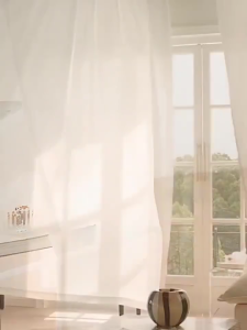 【140-300cm】Langsir Sheer Putih Solid Color White Sheer Curtain For Window Living Room Bedroom With Ring/Hook