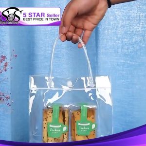 【PVC Tote Packing Bag】 Fancy PVC Button Hand Loop Shopping Goodies Bag Wedding/Gift Beg Tangan PVC