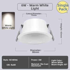 FSL | Flush Mounted Deep Anti-glare Narrow Bezel Ceiling Recessed Light