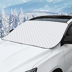 Thickened Car Sunshade Cover Windshield Protection Winter Snowproof Half Cover Shield Windproof Glass Protector Simple Style