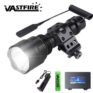 VASTFIRE | LED Tactical Flashlight White/Green/Red Light Torch Hunting USB Rechargeable 350LM 600-800 Yards Range C8 Shooting Scout Lights