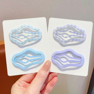 Kẹp Tóc Lông Mày Bên Dân Gingham Chấm Bi Chống Hư Tổn Ổn Định Tóc
