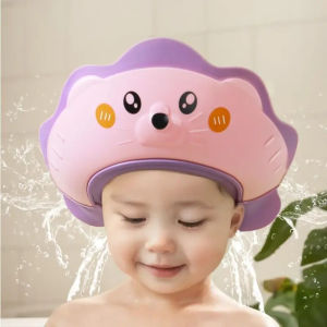 1pc/2pcs Cute Adjustable Baby Shower Cap Sea Lion Shape Bath Cap Shield Head Protector Bath Visor Hat