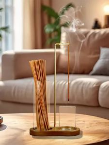 2 in 1 Incense Holder for Sticks Anti-Ash Flying Incense Burne with Glass Ash Catcher and Sticks Organizer for Meditation Yoga