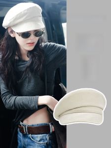 หมวกเด็กส่งหนังสือพิมพ์ทรงแปดเหลี่ยมผ้าฝ้ายลินินแฟชั่นฤดูใบไม้ผลิและฤดูใบไม้ร่วงสำหรับผู้หญิง หมวกทรงหัวเหลี่ยมทรงกลมสำหรับผู้หญิง