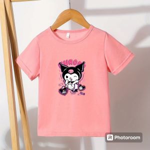 Kaos santai anak cewek motif lucu kuromi design dtf buat usia 2-10 tahun
