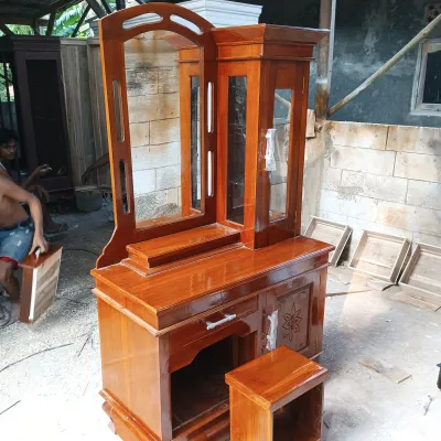 meja rias kayu asli jati