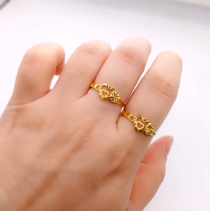 Yon Hing Cincin Love Triple Saiz 12 13 14 15 16 17 18 19 20 22 23 Emas 916