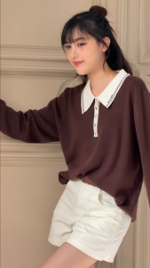 (pre-order จัดส่งไม่เกิน 12/12) Avocado เสื้อสเวตเตอร์โปโลกระดุมคอปกทูโทน รุ่น avo kalen polo shirt (avocado.simplewear)