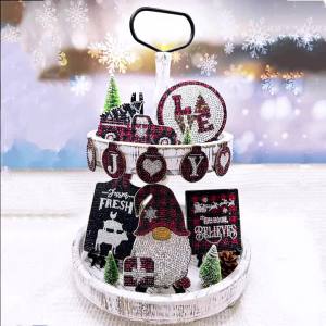other | 1 Piece Diamond Painting set tray Christmas theme Wooden material Suitable for Desktop Decoration Decoration Christmas gifts