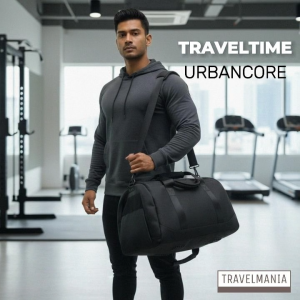 TravelTime UrbanCore Waterproof Travel Gym Duffle Bag with Shoe Compartment Lightweight Carry-On Sports Weekend Bag
