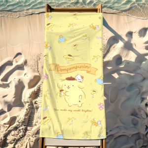 Sanrio | Cute P-Pom Pom Purin Towel Beach Shower Bath Travel Lightweight Skin Friendly for Pool Camping Cruise Summer