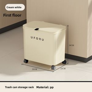 CHUMX | Large Capacity Kitchen Trash Can Lid Dry Wet Separation Easy Mobility
