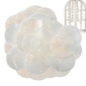 Natural White Capiz Shells Round with Holes Top Quality for Wind Chimes Jewelry Making And Home Decor