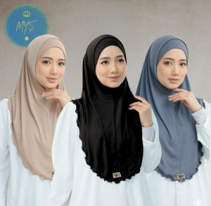2in1 ALFARO INSTANT Syria with Inner Hijab Uniqlo Knitted Malaysian Sukob / Misre Tudung