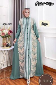 gamis twill pekalongan kancing depan rayon super premium