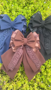 บว์ติดผม เน็ตติดผม เก็บผม กิ๊บติดผม เครื่องประดับผม แฟชั่น อุปกรณ์ตกแต่งผม โบว์ใหญ่ โบว์พยาบาล ข้าราชการ hair bow