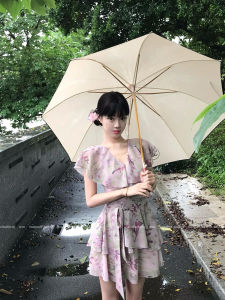 Large Size Pure Desire Spicy Girl Snowflake Print Chiffon Dress Waist Cinching Holiday Short Skirt Womens Fashion Summer Dress