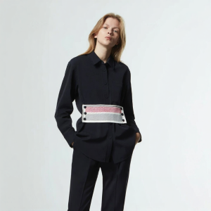 Removable Knit Patch Straight Shirt