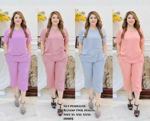 set pdk rayon.xl Ld 96 cm.xxl Ld 108 cm.xxxl Ld 116 cm.kantong kanan kiri.bahan bangus dan adem.